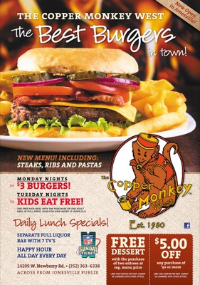 Copper Monkey advertisement — Our Town High Springs